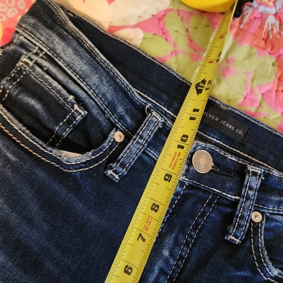 Silver Jeans Calley Skinny Dark Wash Stretchy High Waisted Rise Hi-Rise 25 - Picture 8 of 12